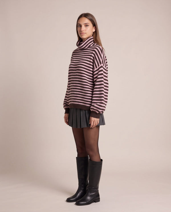 Maglioncino dolcevita a righe in lana BRETAGNA - Follie by Alice