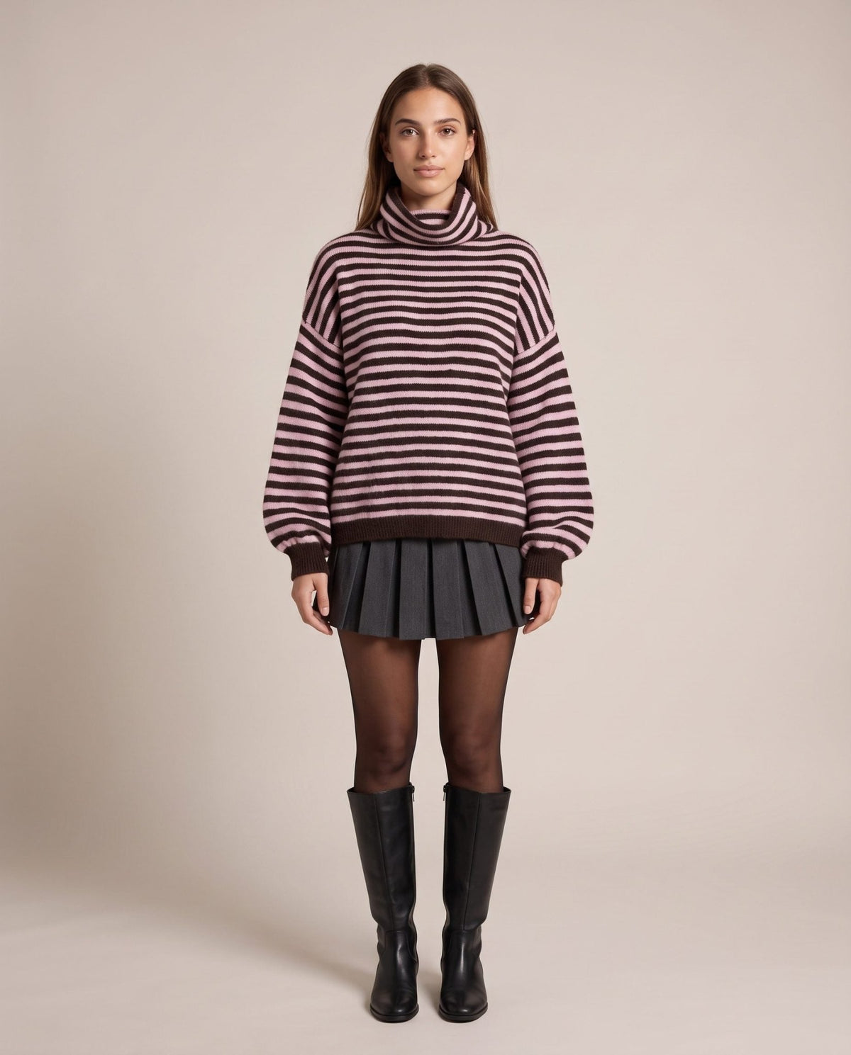 Maglioncino dolcevita a righe in lana BRETAGNA - Follie by Alice