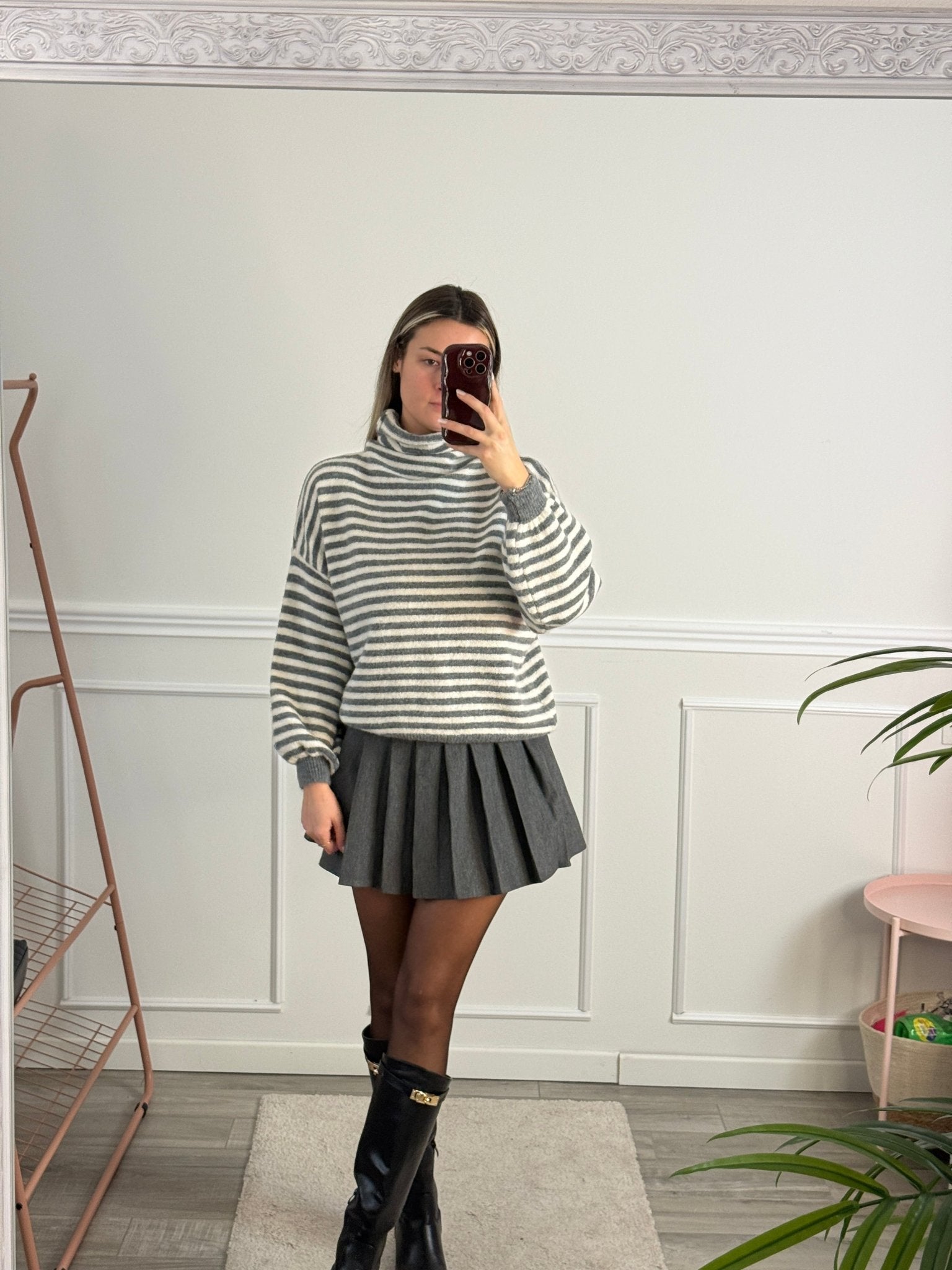 Maglioncino dolcevita a righe in lana - Follie by Alice