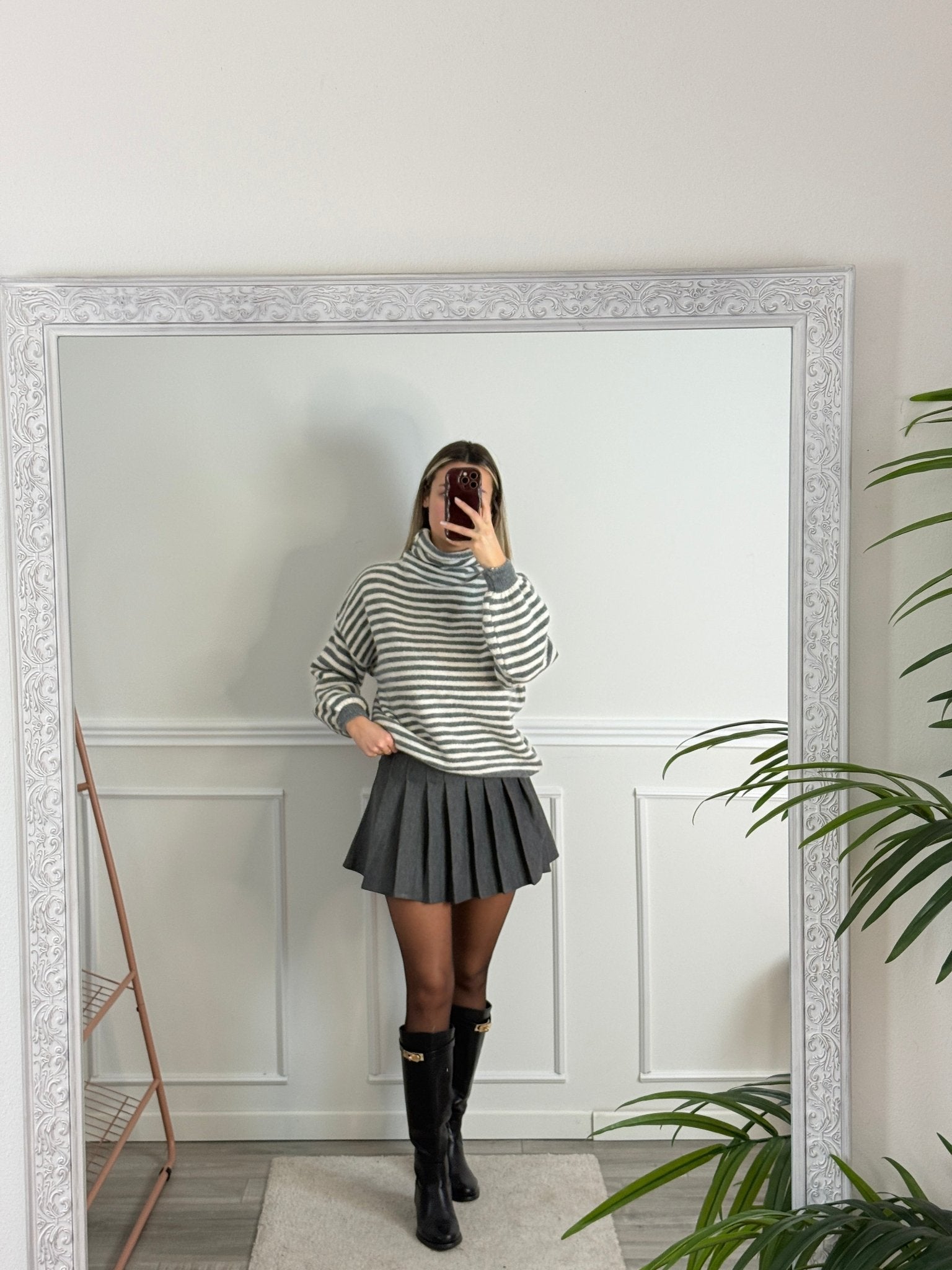 Maglioncino dolcevita a righe in lana - Follie by Alice