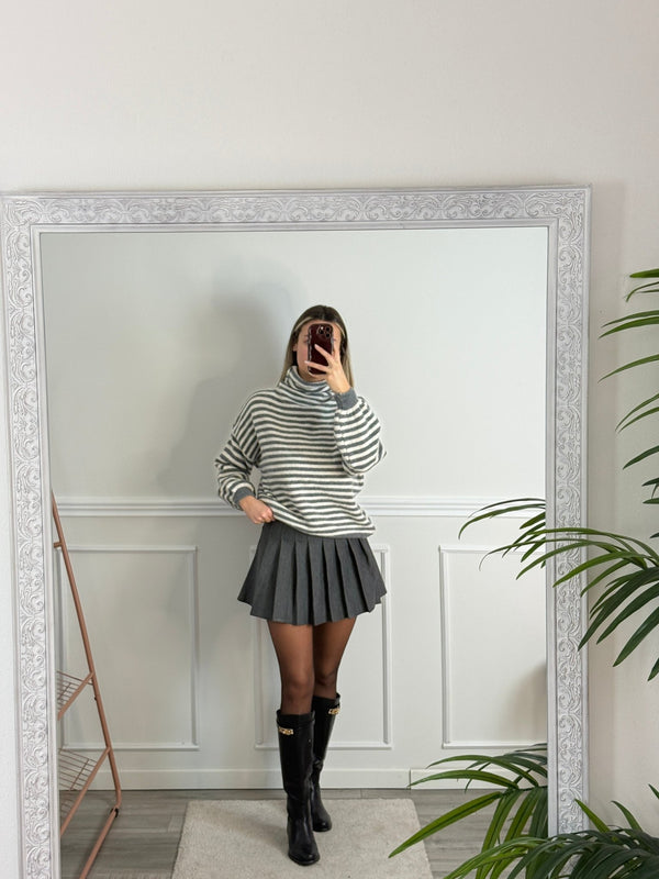 Maglioncino dolcevita a righe in lana - Follie by Alice