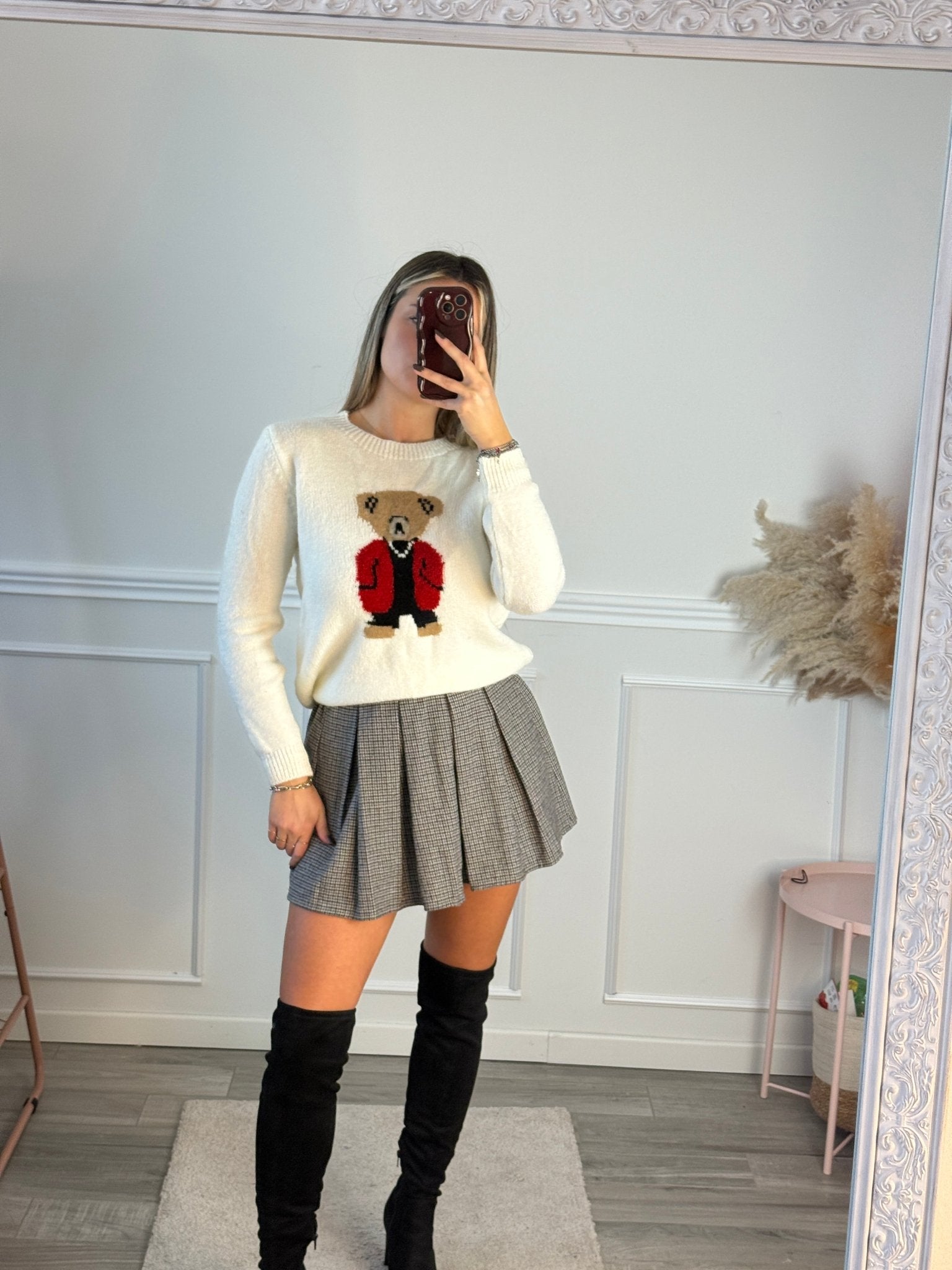 Maglioncino morbido con orsetto ricamato - Follie by Alice