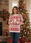 Maglione natalizio con cuoricini, renne e fiocchi di neve - Follie by Alice