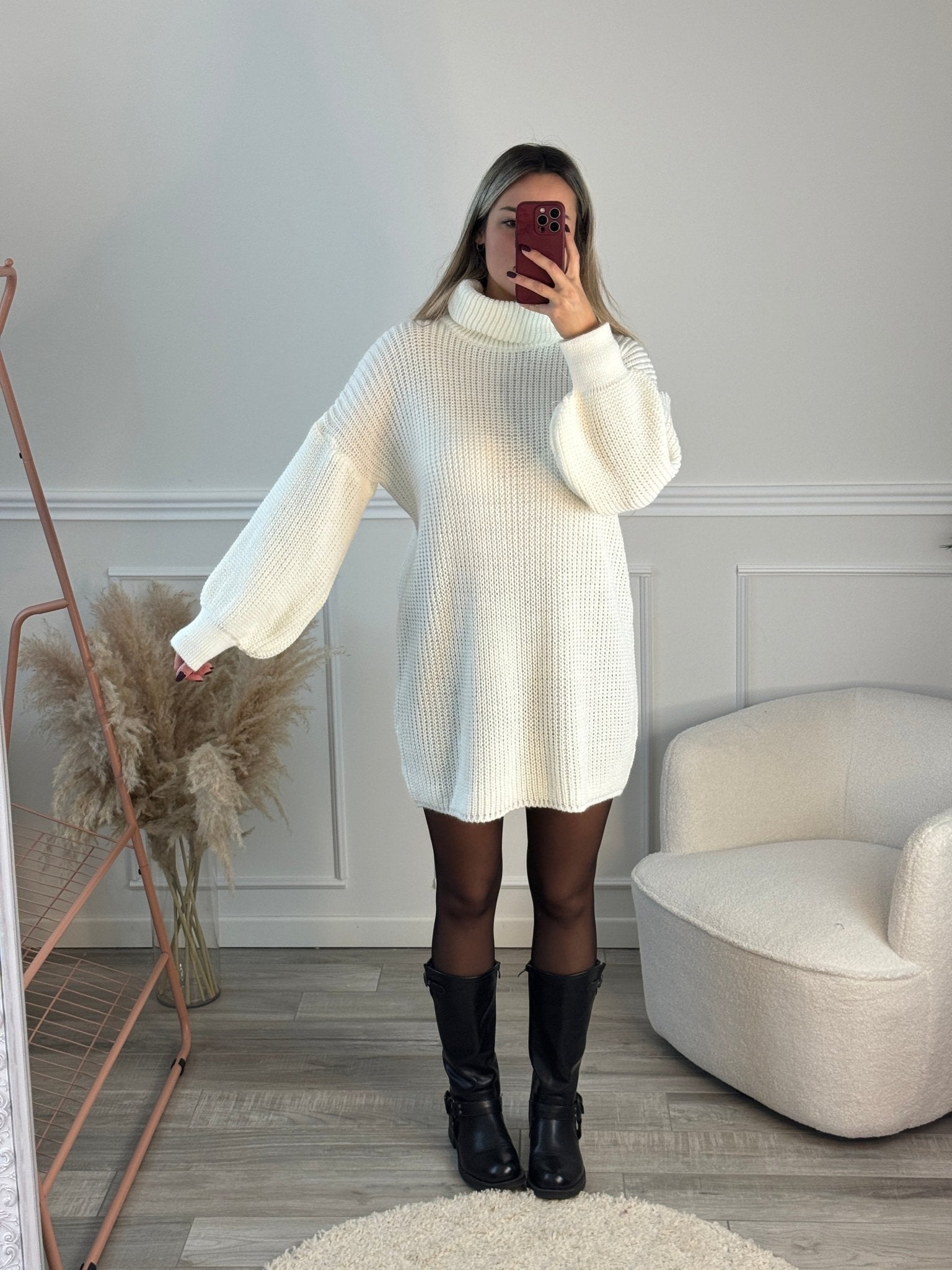 GORGLITTER Maglione Donna Invernale Oversize A Maniche Lunghe Con Ricamo Cuore Girocollo