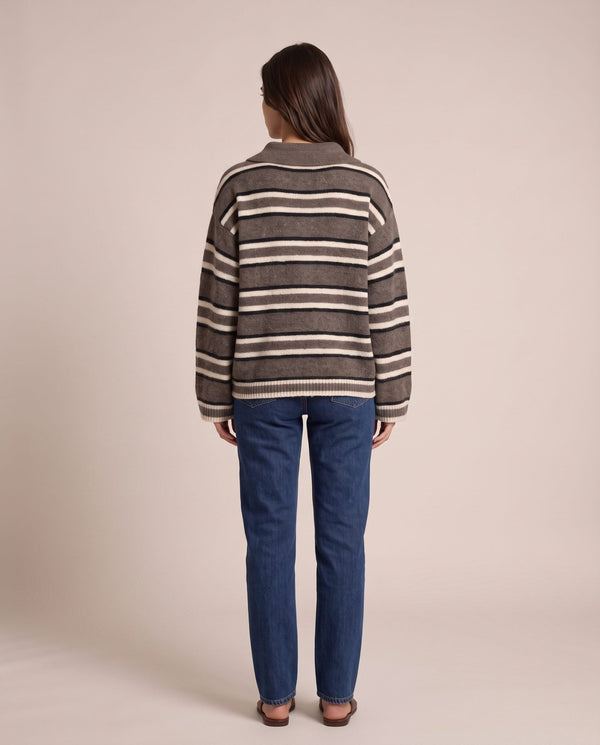 Maglione polo oversize a righe VARSITY - Follie by Alice