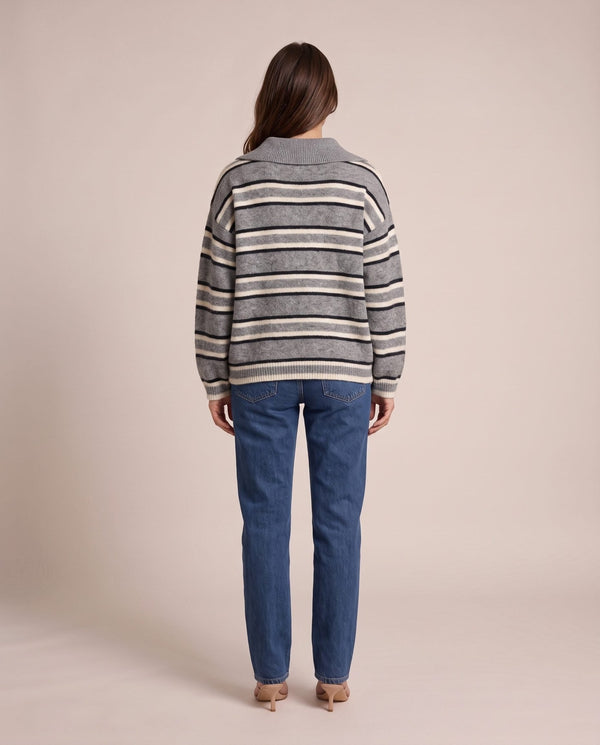 Maglione polo oversize a righe VARSITY - Follie by Alice