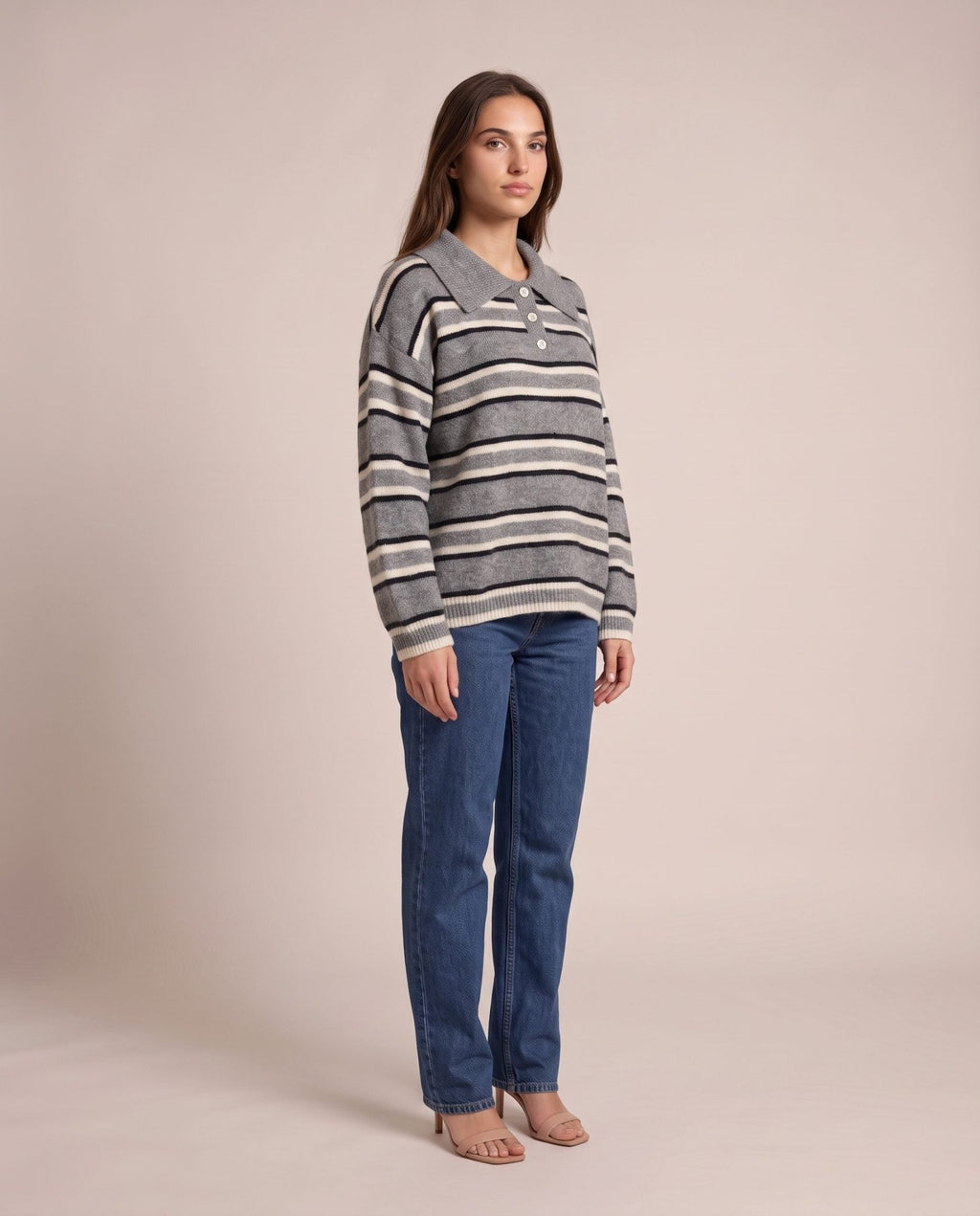 Maglione polo oversize a righe VARSITY - Follie by Alice
