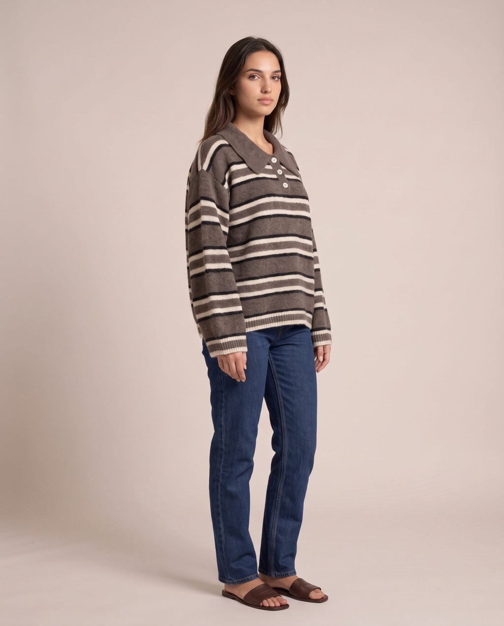 Maglione polo oversize a righe VARSITY - Follie by Alice