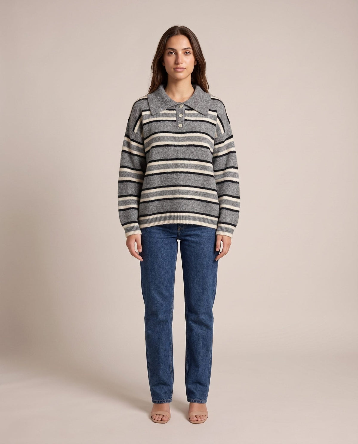 Maglione polo oversize a righe VARSITY - Follie by Alice