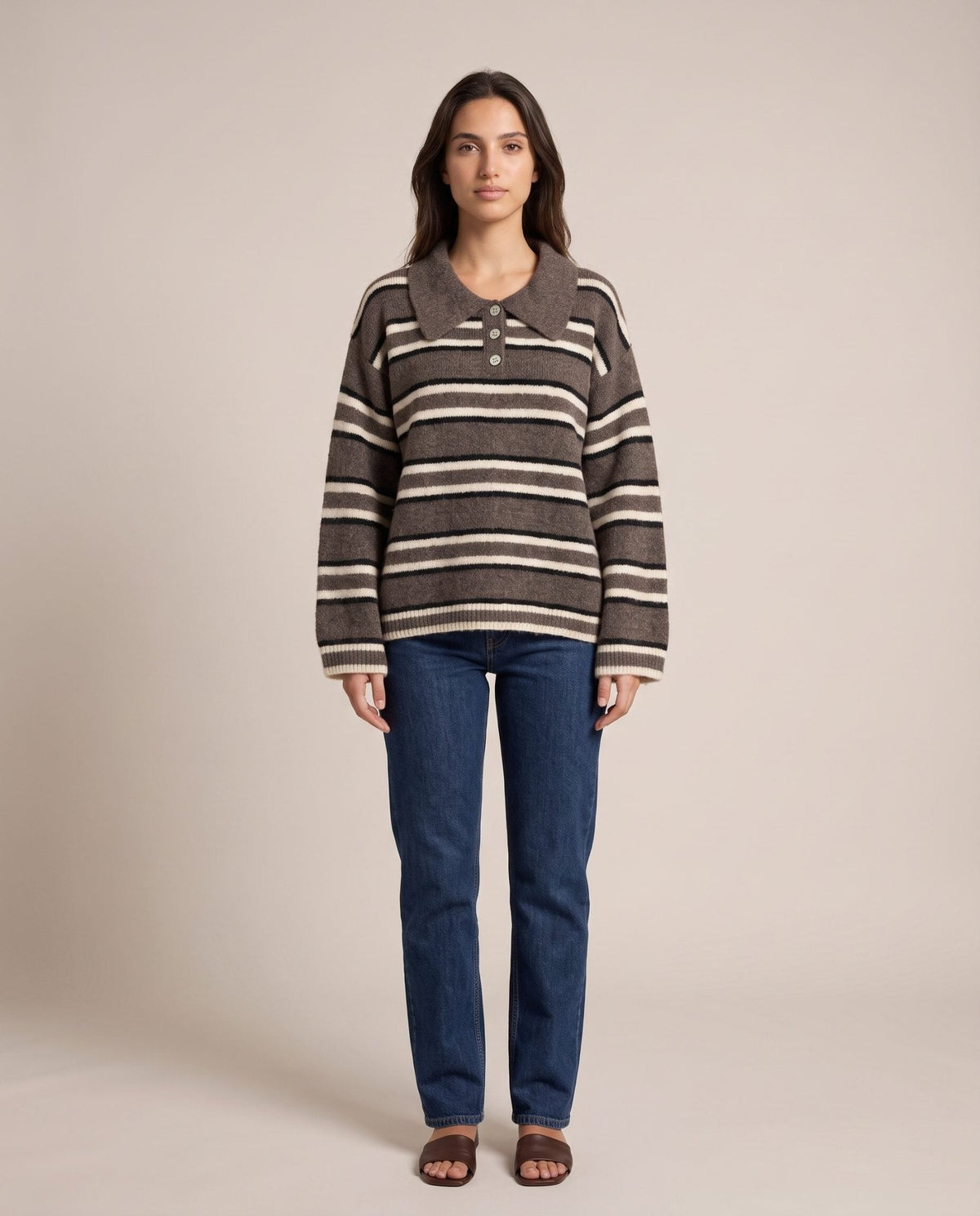 Maglione polo oversize a righe VARSITY - Follie by Alice