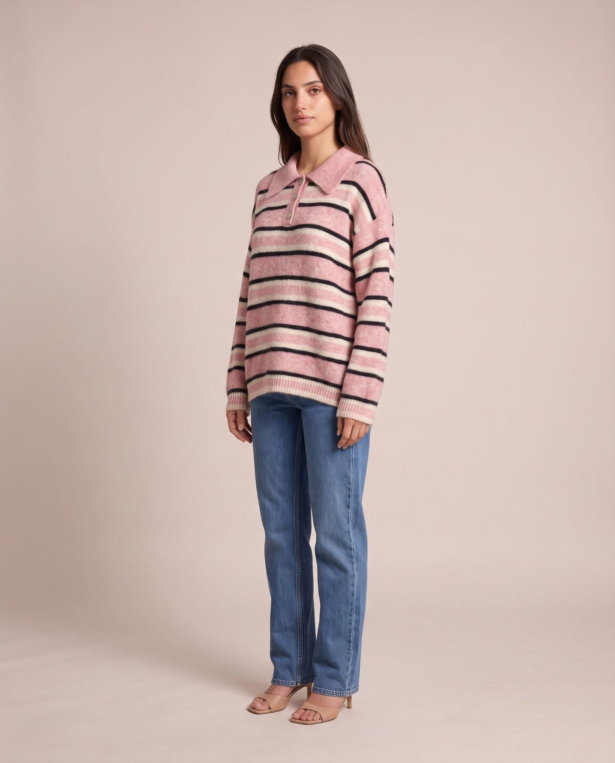 Maglione polo oversize a righe VARSITY - Follie by Alice