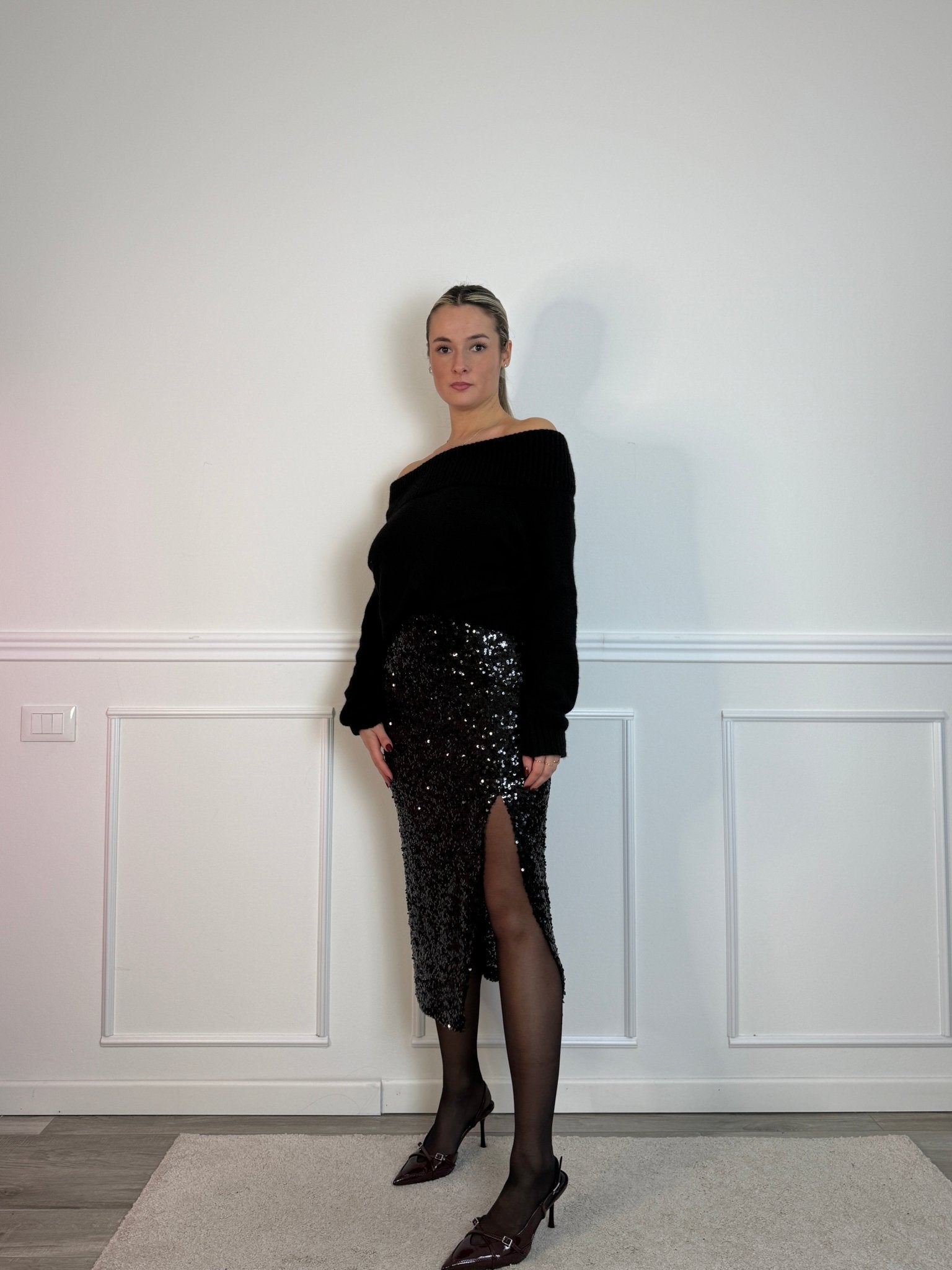 Maxi maglione in lana a fascia - Follie by Alice