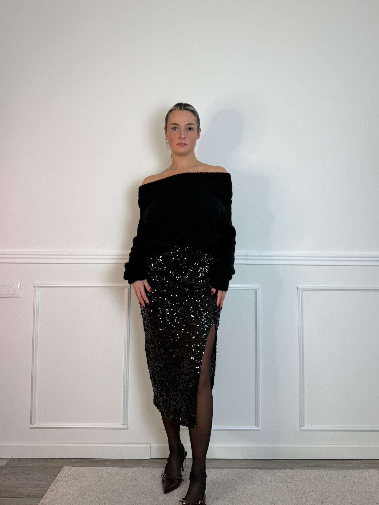 Maxi maglione in lana a fascia - Follie by Alice