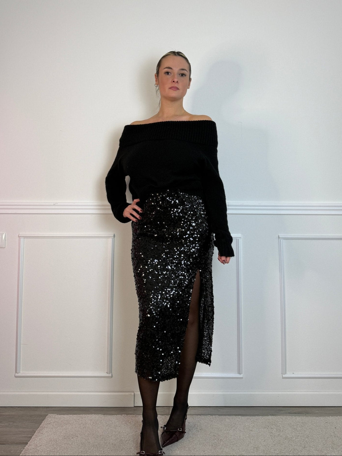 Maxi maglione in lana a fascia - Follie by Alice