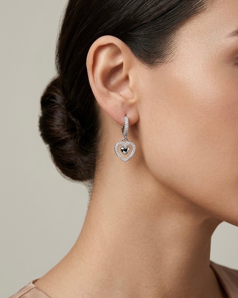 Orecchini argento a cuore