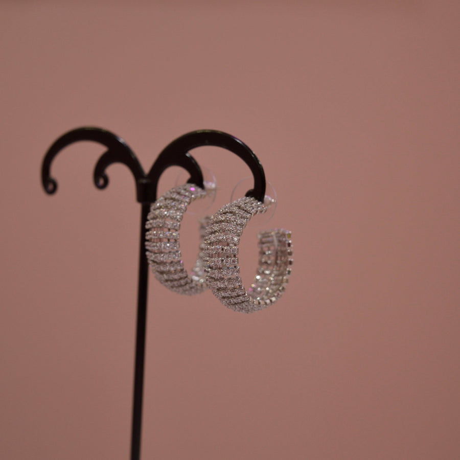 Orecchini argento a schiona con strass – alternate