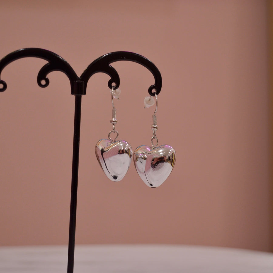 Orecchini argento con maxi cuori pendenti