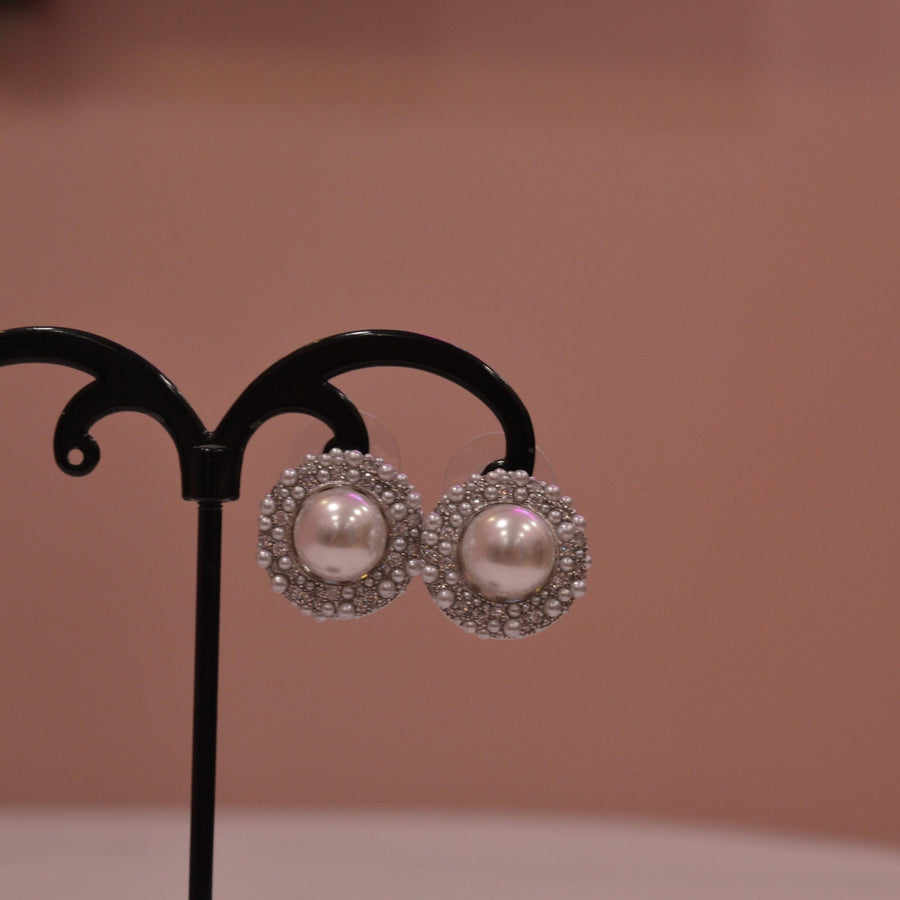 Orecchini argento con perla bianca