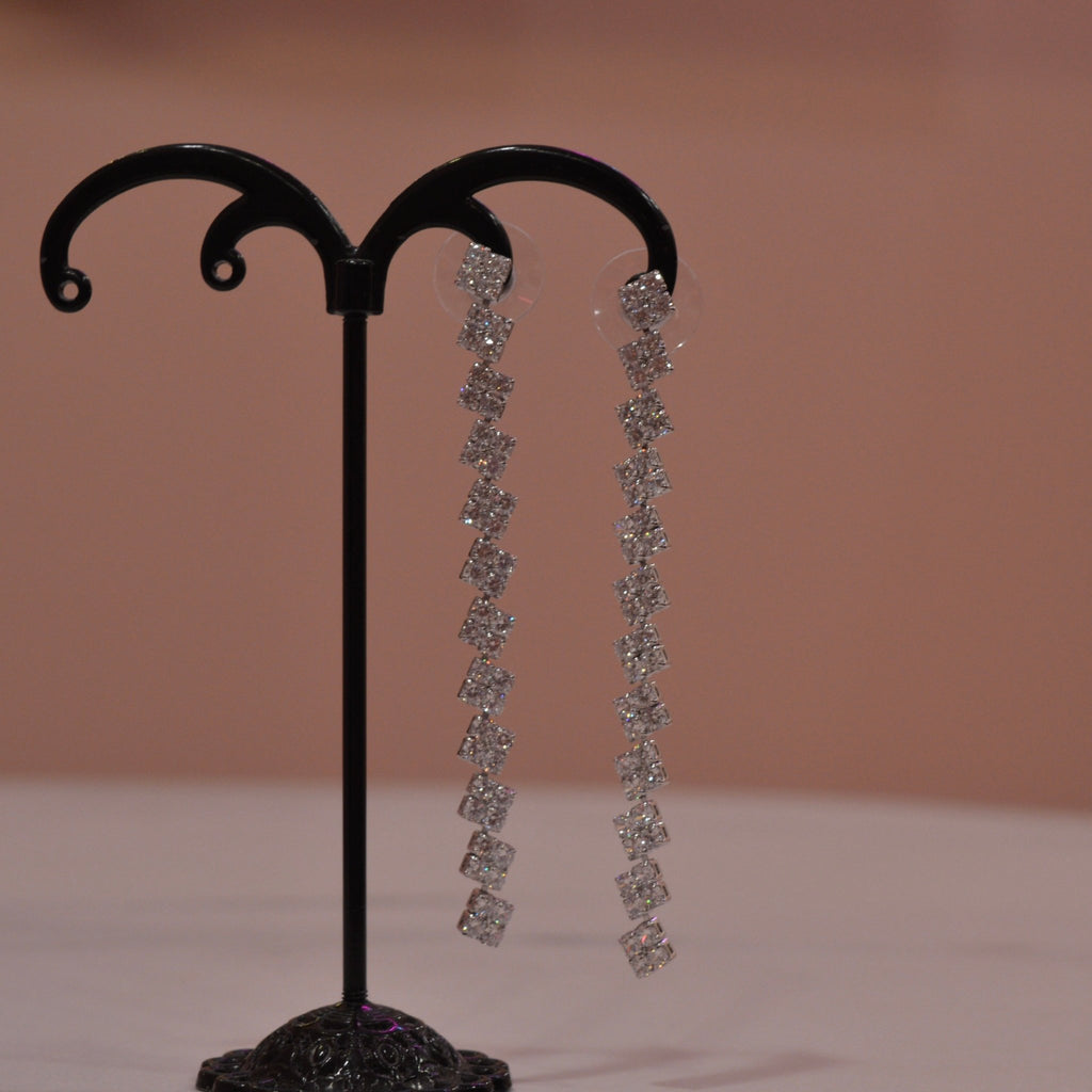 Orecchini argento pendenti con strass - Follie by Alice