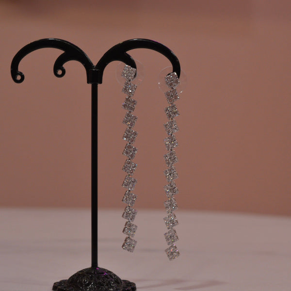 Orecchini argento pendenti con strass - Follie by Alice