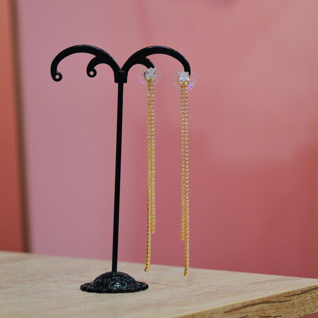 Orecchini oro pendenti con strass gioiello - Follie by Alice
