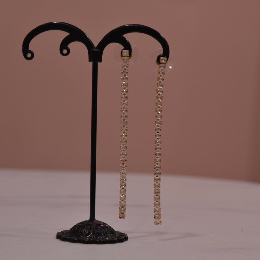 Orecchini oro pendenti con strass gioiello – alternate