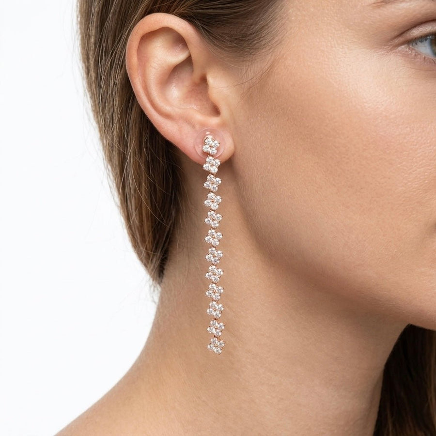 Orecchini oro pendenti con strass gioiello