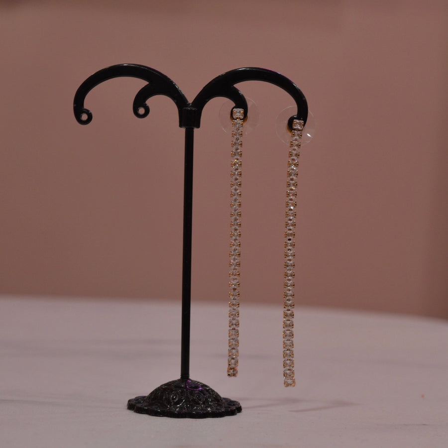 Orecchini oro pendenti con strass gioiello