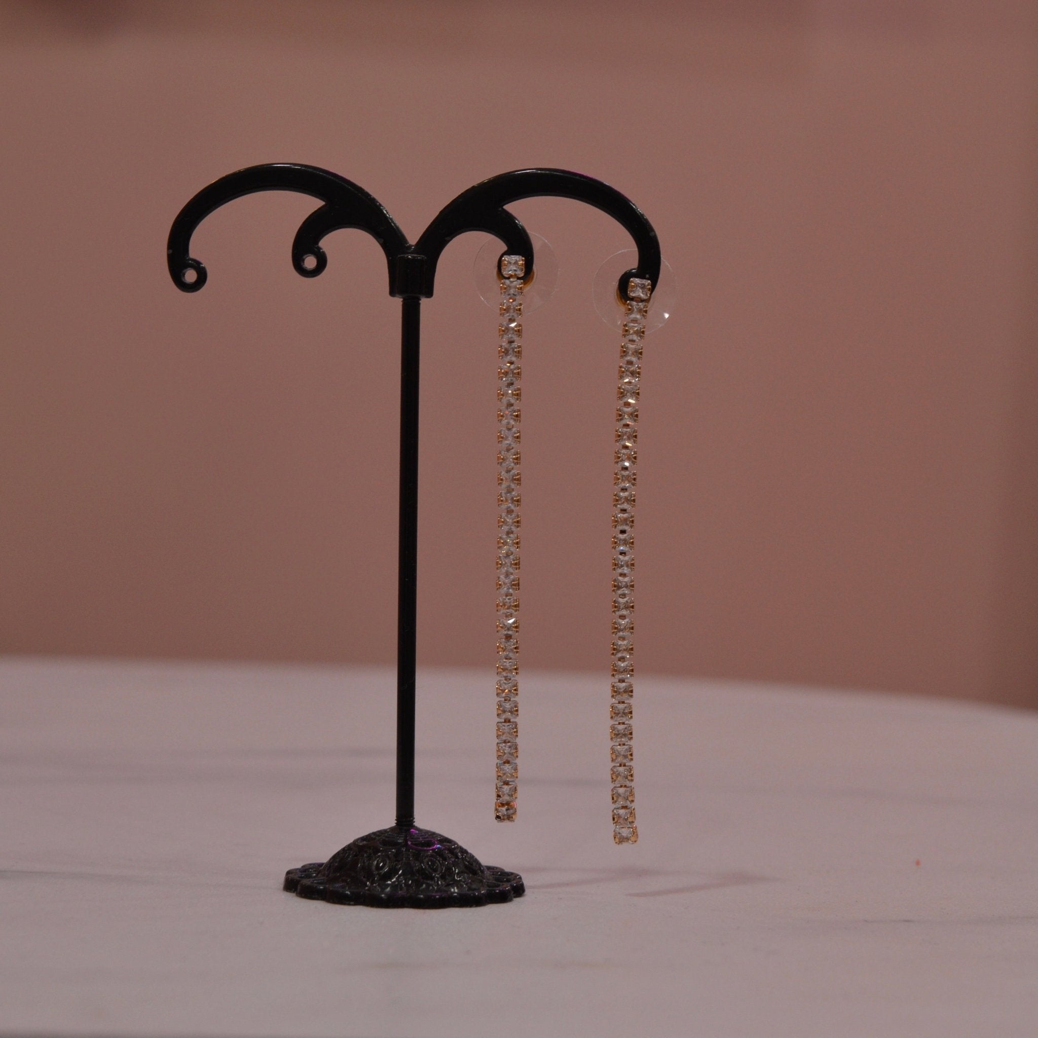 Orecchini oro pendenti con strass gioiello - Follie by Alice