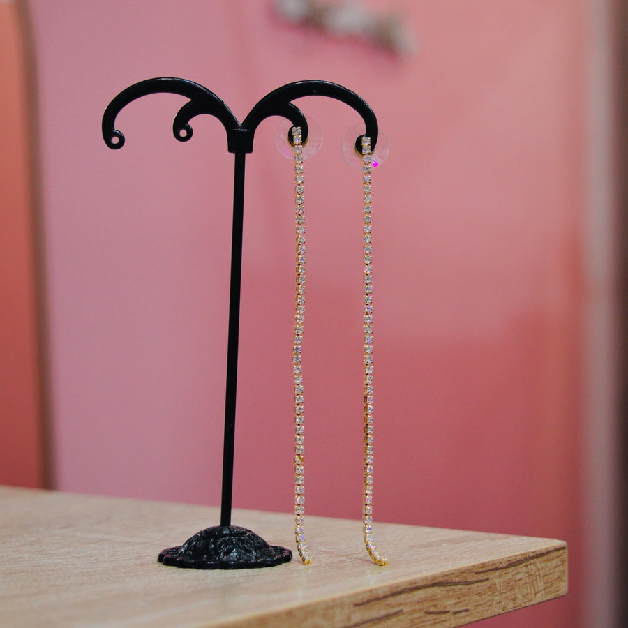 Orecchini oro pendenti con strass gioiello – alternate