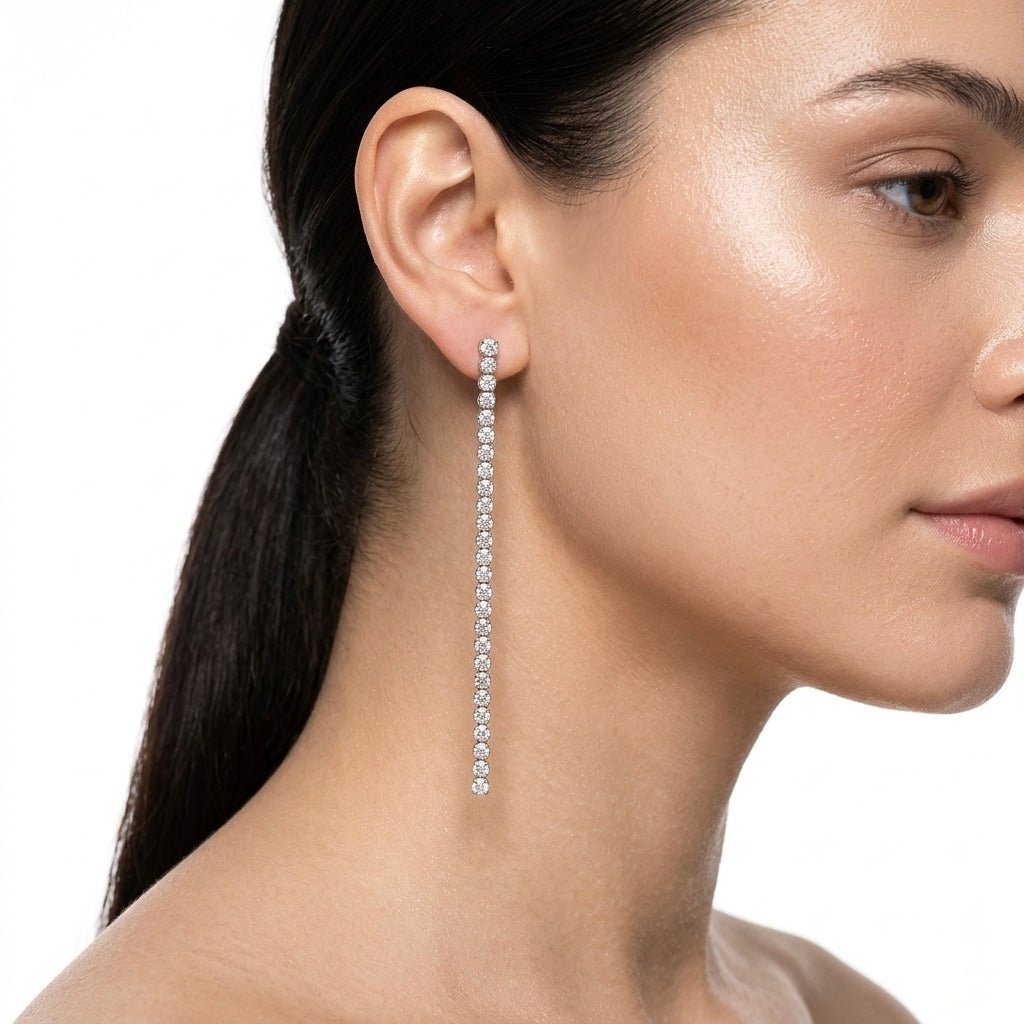 Orecchini oro pendenti con strass gioiello - Follie by Alice Immagine principale del prodotto