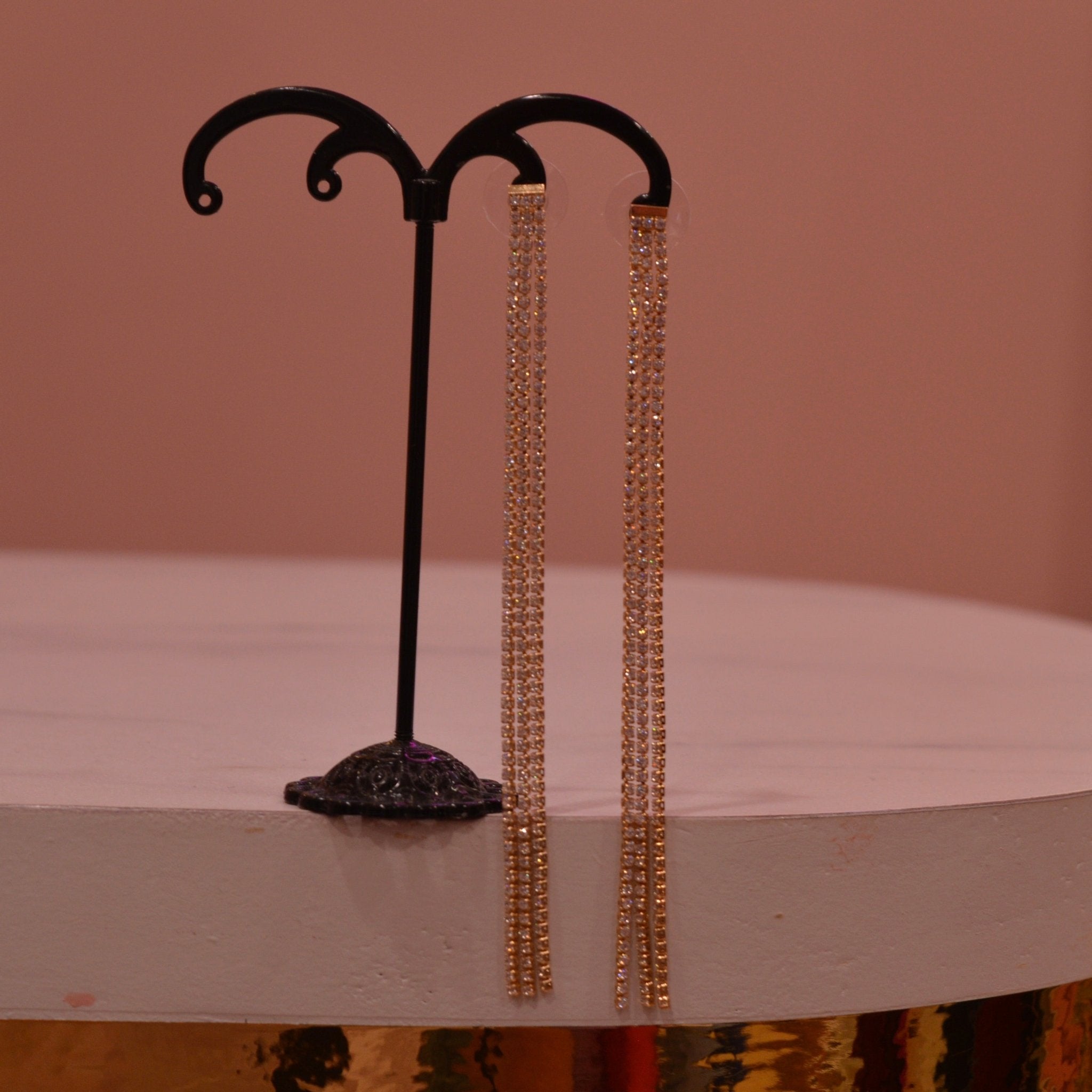 Orecchini oro pendenti di strass - Follie by Alice