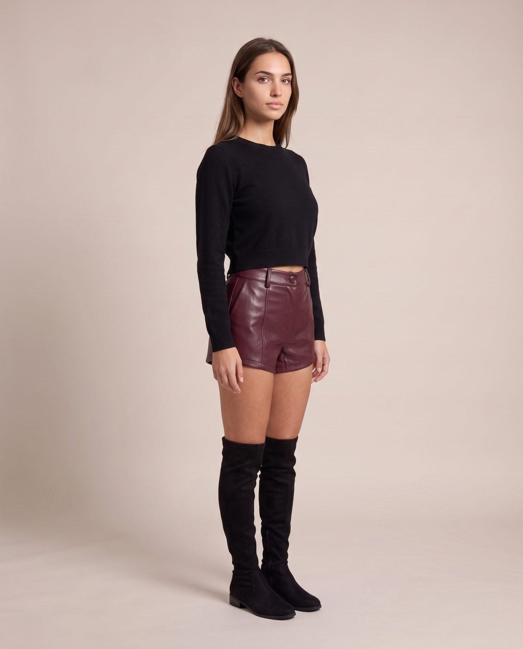 Pantaloncini shorts effetto pelle CLIO - Follie by Alice