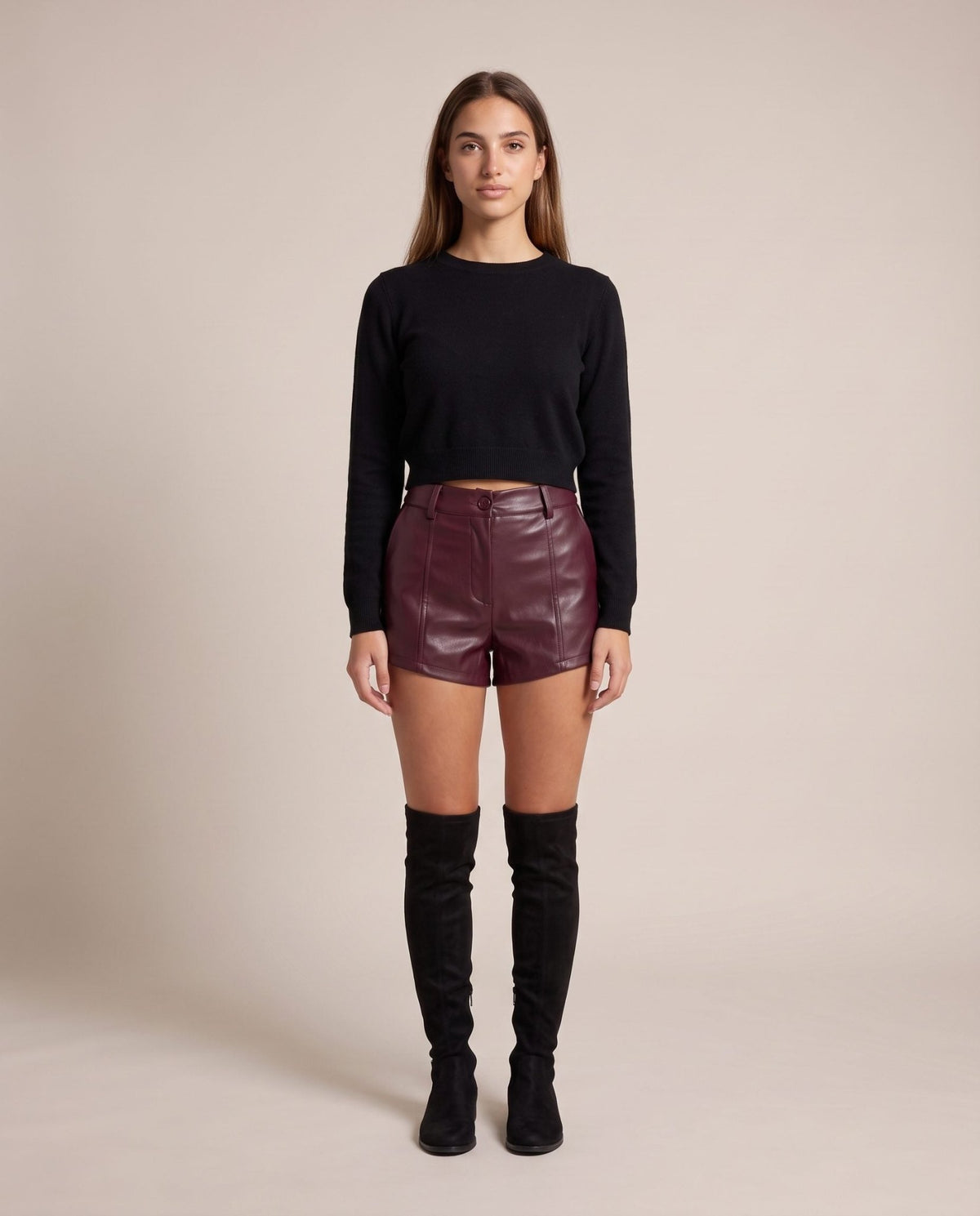 Pantaloncini shorts effetto pelle CLIO - Follie by Alice