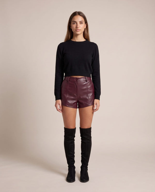 Pantaloncini shorts effetto pelle CLIO - Follie by Alice
