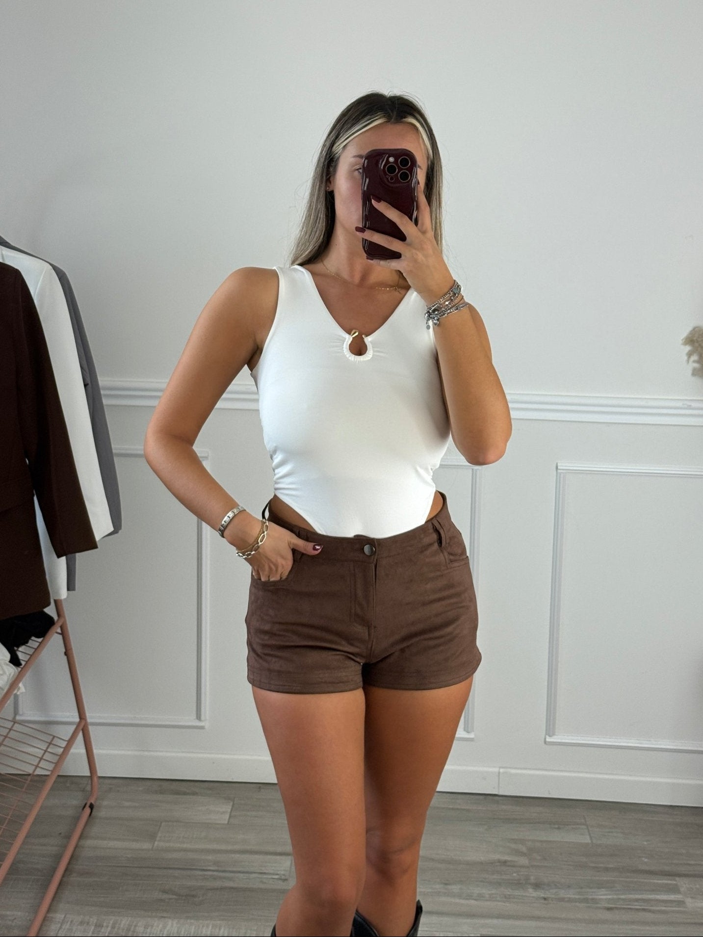 Pantaloncini shorts in suede - Follie by Alice