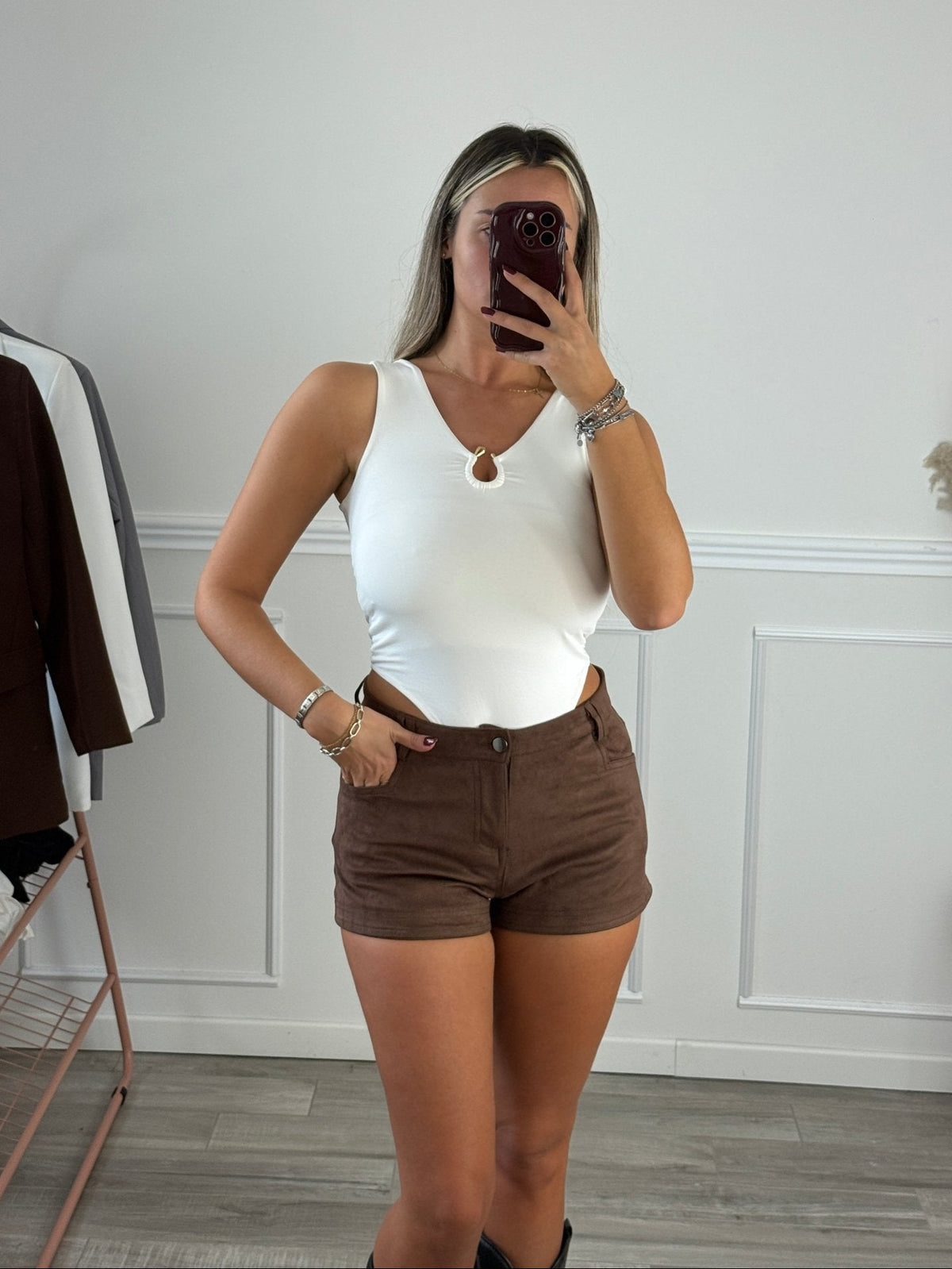 Pantaloncini shorts in suede - Follie by Alice Immagine principale del prodotto