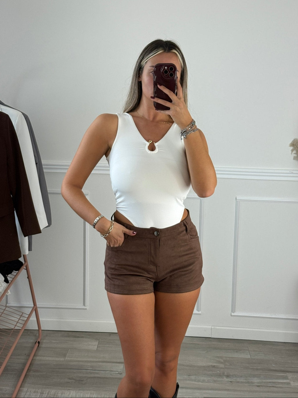 Pantaloncini shorts in suede - Follie by Alice
