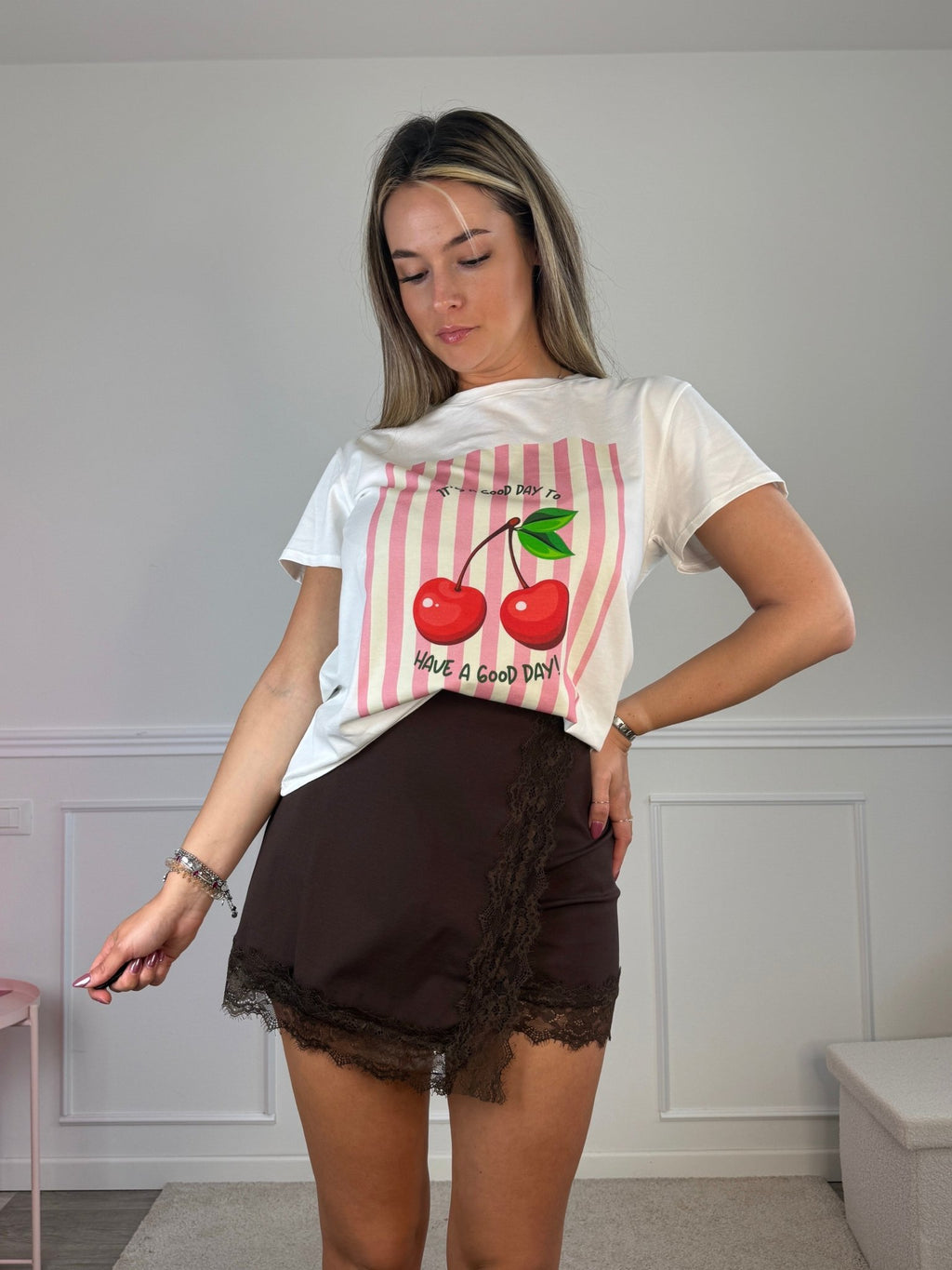 Pantaloncino - gonna con inserti in pizzo LINSE - Follie by Alice