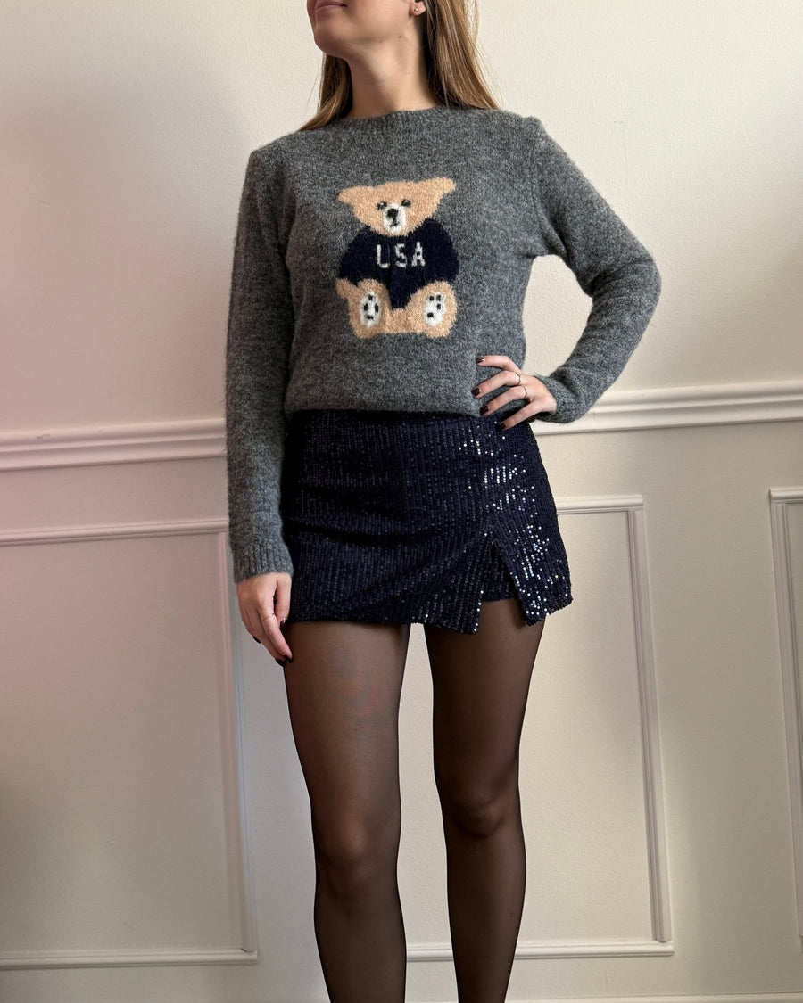 Pantaloncino-gonna con paillettes