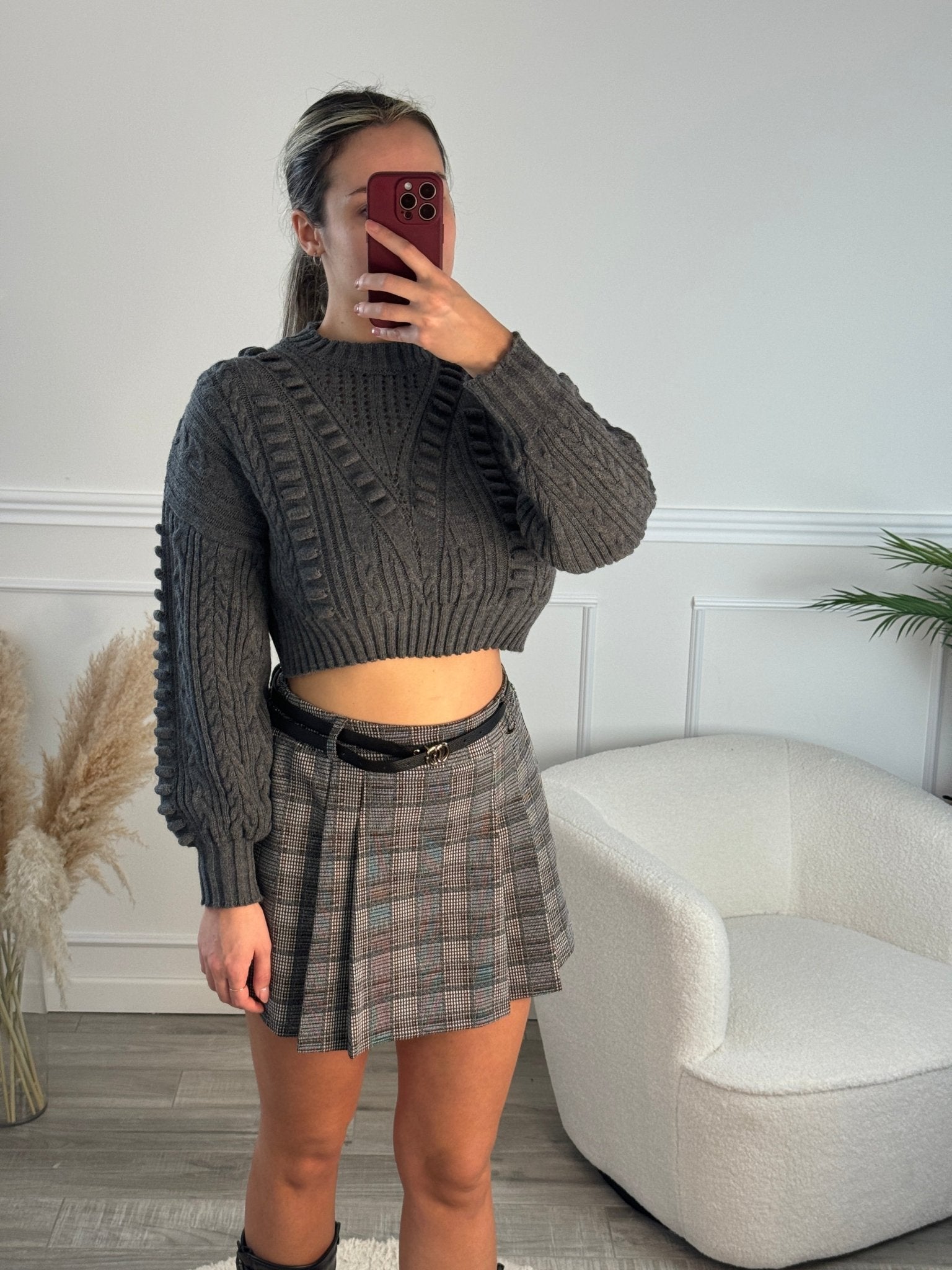 Pantaloncino - gonna pied - de - poule - Follie by Alice