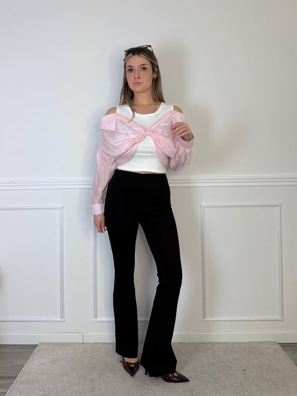 Pantaloni a campana con vita elasticizzata - Follie by Alice