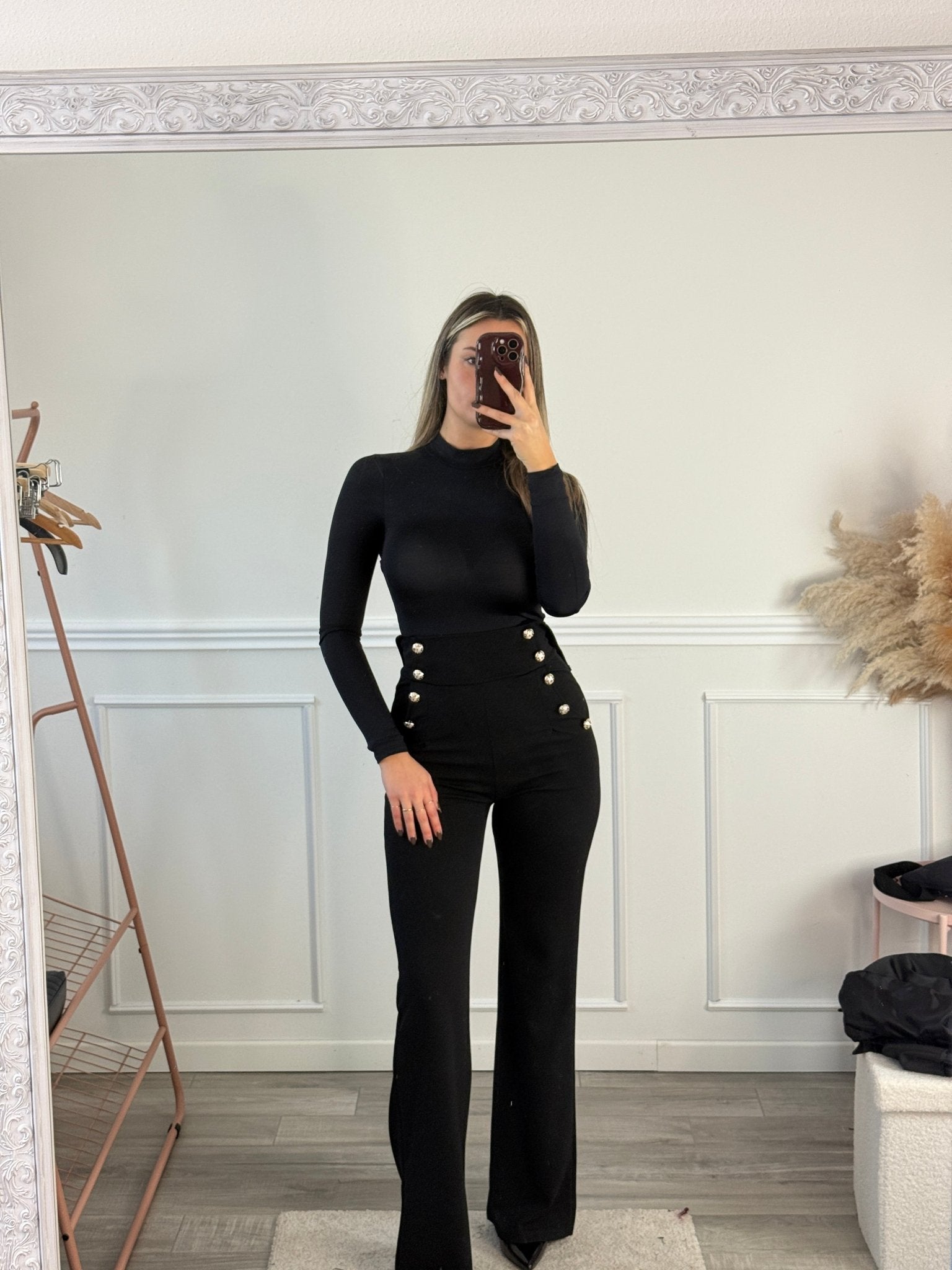 Pantaloni a palazzo con bottoni gioiello - Follie by Alice