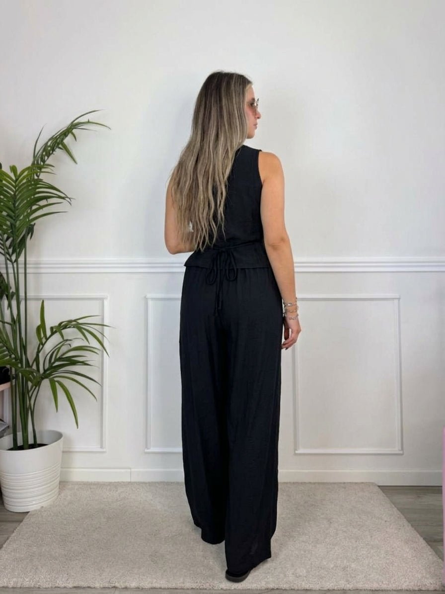 Pantaloni a palazzo effetto lino SAHARA - Follie by Alice