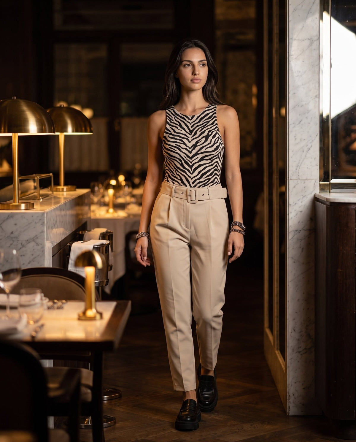Pantaloni a sigaretta con cintura - Follie by Alice