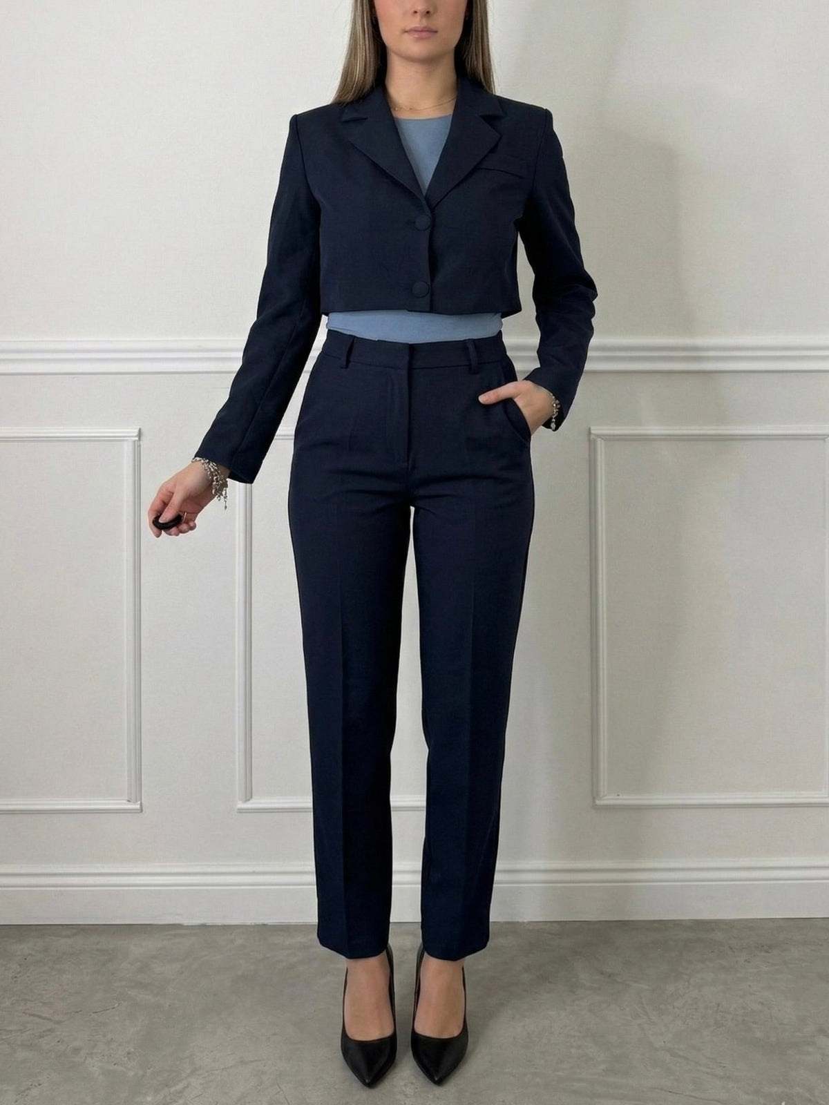 Pantaloni a sigaretta da completo con pinces - Follie by Alice