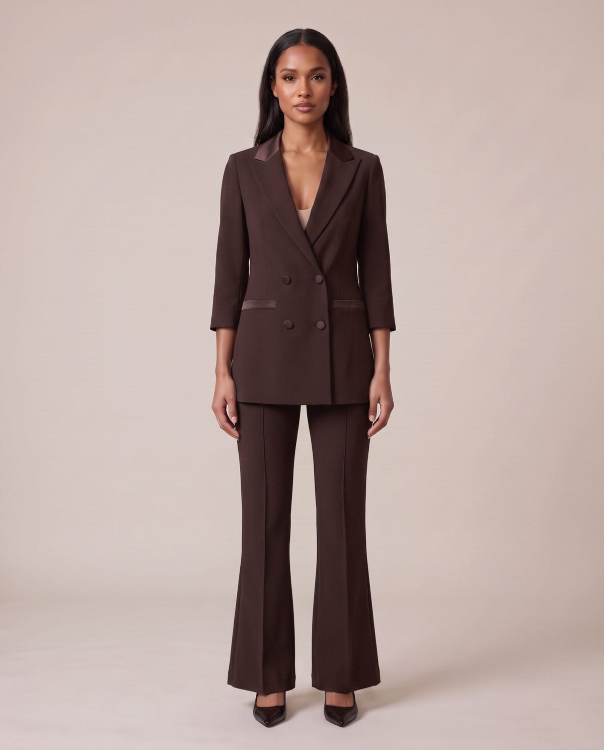 Pantaloni a zampa con fascia in raso PRESTIGE - Follie by Alice