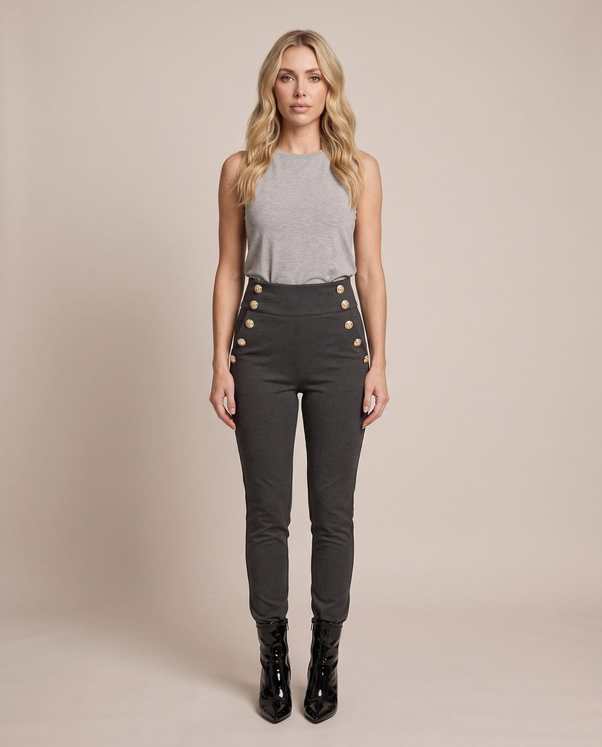 Pantaloni con bottoni gioiello AMBRA - Follie by Alice