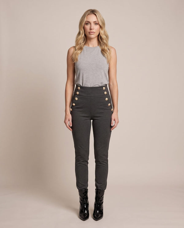 Pantaloni con bottoni gioiello AMBRA - Follie by Alice