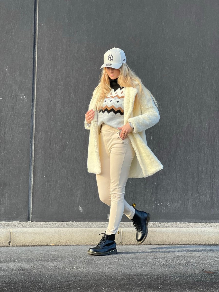 Pantaloni con bottoni gioiello - Follie by Alice